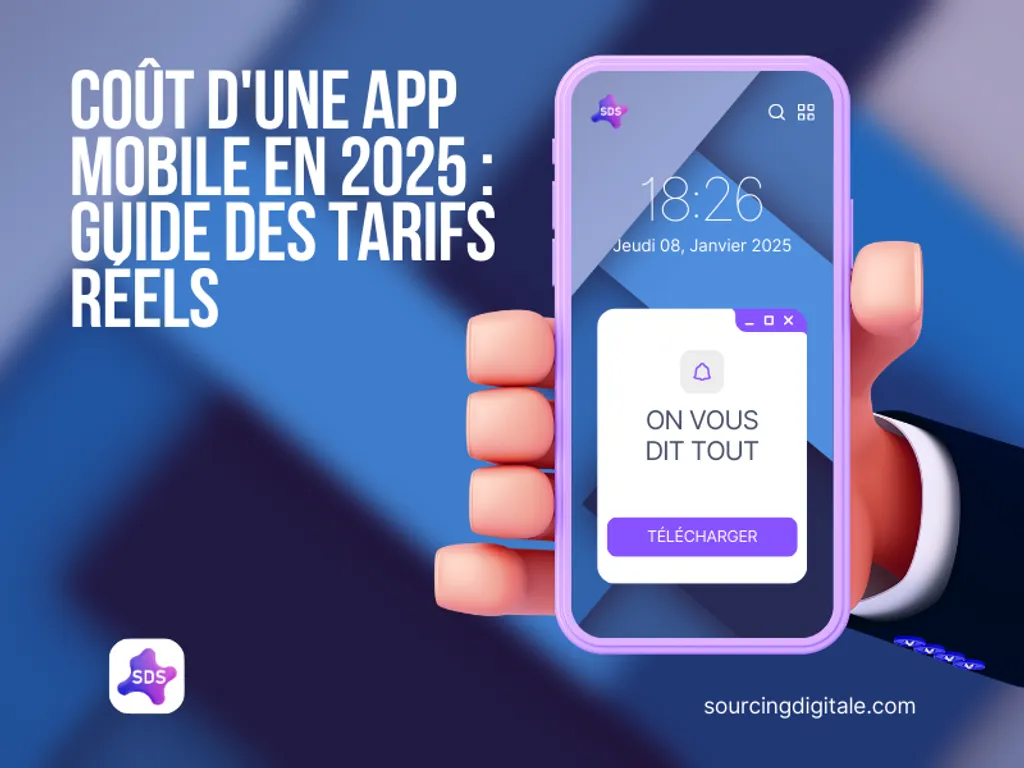 Photo article de Blog : Coût d'une App Mobile en 2025 : Guide des Tarifs Réels | Sourcing & Digitale Solutions