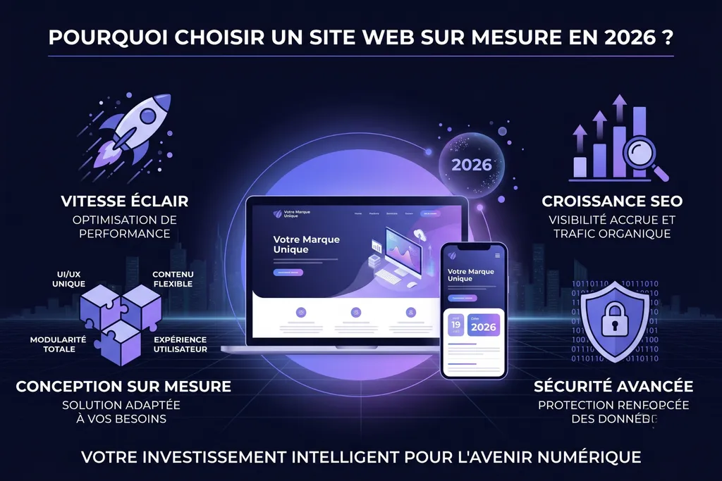 image principale de l'article Pourquoi choisir un site web sur mesure en 2026