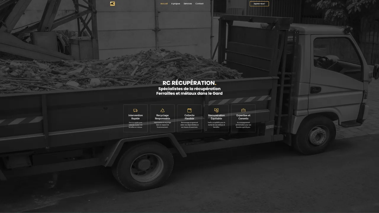 Page a propos sur le site web rc récupération recyclage des métaux dans le gard