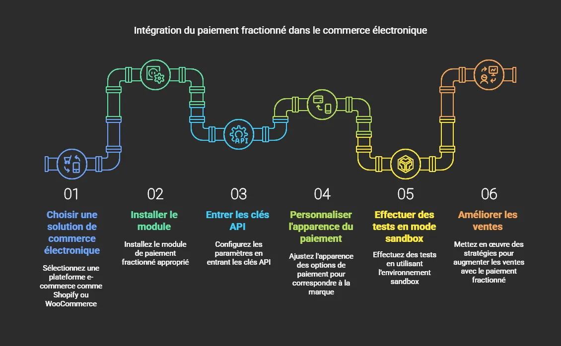 Schéma d'intégration technique du paiement fractionné